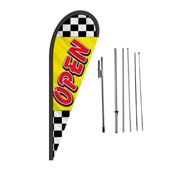 Open Teardrop Flag With Complete Pole Kit And Spike
