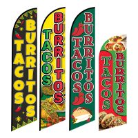 Tacos Burritos Feather Flag Mexican Food Sign for Restaurants